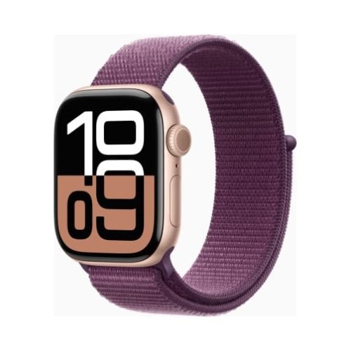 Apple Watch (Series 10 2024) Gps 46mm Rose Gold Aluminium Case with Plum Sport Loop EU