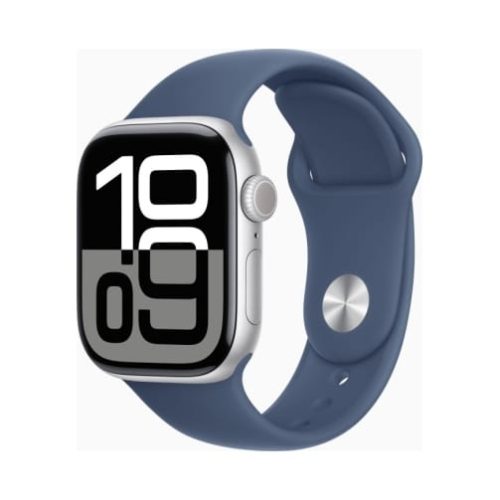 Apple Watch (Series 10 2024) Gps 42mm Silver Aluminium Case with Denim M/L Sport Band EU