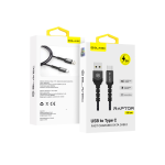 Blavec Cable Raptor braided - USB to Type C - 3A 1 metre Apple CarPlay/Android Auto (CRA-UC3BG10) black-grey