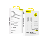 Blavec Cable Raptor braided - Type C to Type C - PD 100W 5A 2 metres Apple CarPlay/Android Auto (CRA-CC5WS20) white-silver
