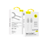 Blavec Cable Raptor braided - Type C to Type C - PD 60W 3A 2 metres Apple CarPlay/Android Auto (CRA-CC3WS20) white-silver
