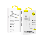 Blavec Cable Raptor braided - USB to Lightning - 2,4A 0,5 metres Apple CarPlay (CRA-UL24WS05) white-silver