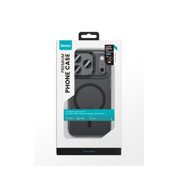 Benks Magnetic Lucid Armor Case - iPhone 17 Pro Max Case with Camera Control Button - Black