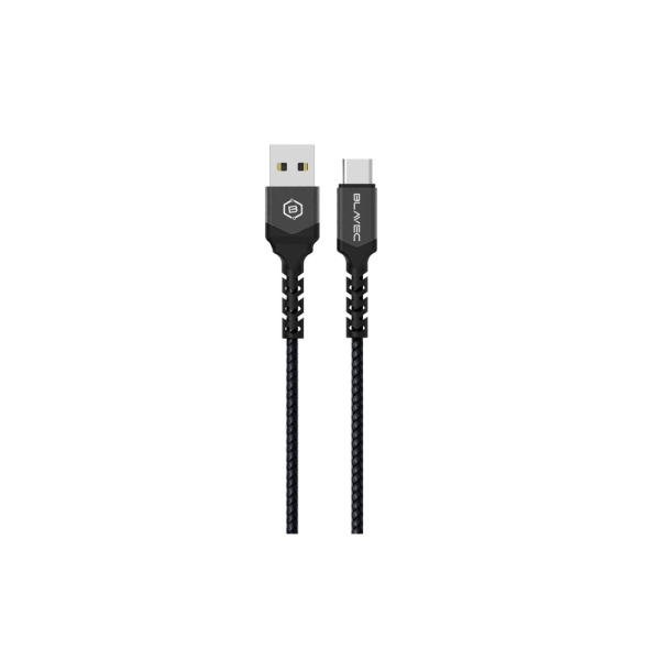 Blavec Cable Raptor braided - USB to Type C - 3A 1 metre Apple CarPlay/Android Auto (CRA-UC3BG10) black-grey