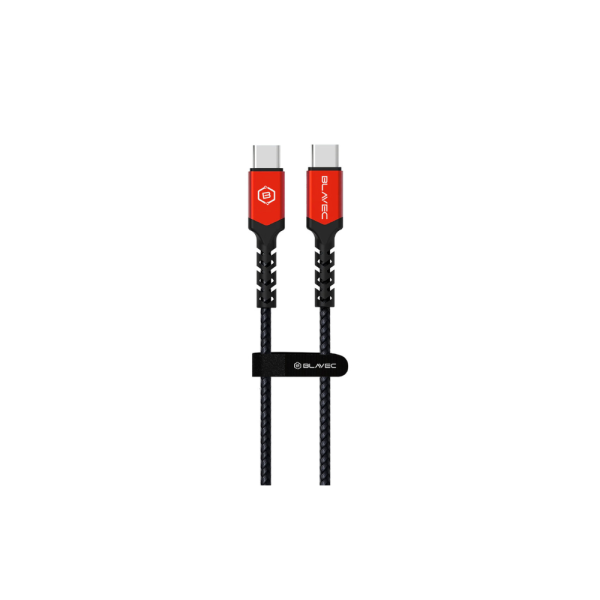 Blavec Cable Raptor braided - Type C to Type C - PD 60W 3A 1 metre Apple CarPlay/Android Auto (CRA-CC3BR10) black-red