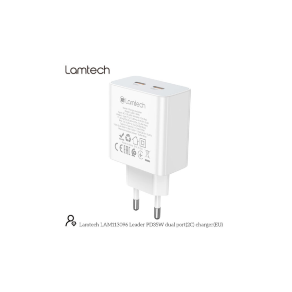 Φορτιστές LAMTECH  DUAL TYPE C CHARGER PD 35W