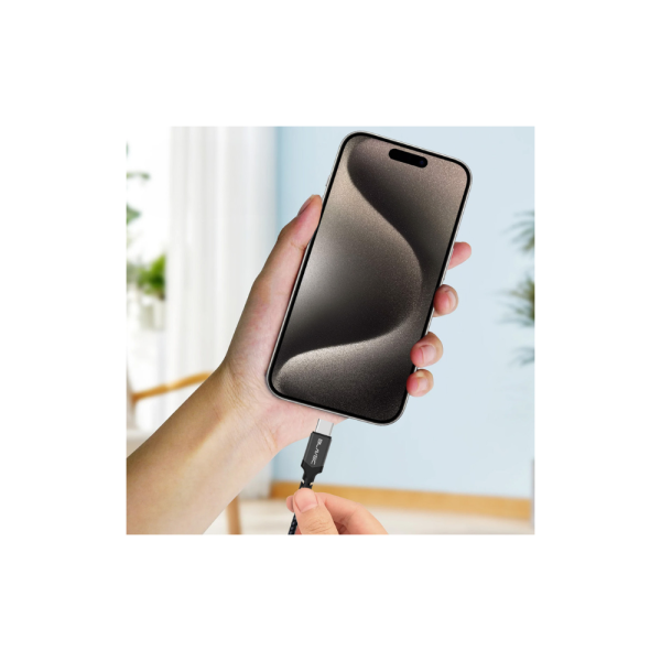 Blavec Cable Raptor braided - USB to Type C - 3A 1 metre Apple CarPlay/Android Auto (CRA-UC3BG10) black-grey