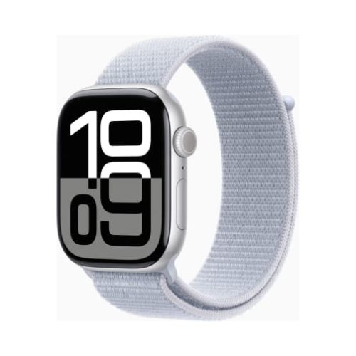 Apple Watch (Series 10) Gps 46mm Aluminium Silver Case με Sport Loop Blue Cloud EU