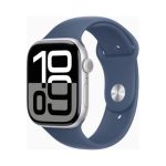 Apple Watch (Series 10 2024) Gps 46mm Aluminium Silver Case με Sport Band M/L Denim EU