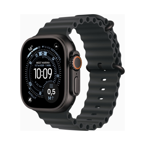 Apple Watch Ultra 3 (Series 11 2025) Gps +Cellular 49mm Black Titanium Case με Black Ocean Band EU