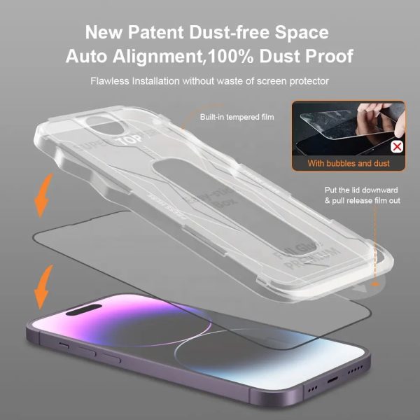 Tempered Glass Full Glue Easy-Stick Box for IPHONE 12/12 PRO BLACK