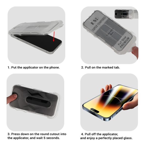 Tempered Glass Full Glue Easy-Stick Box for IPHONE 12/12 PRO BLACK