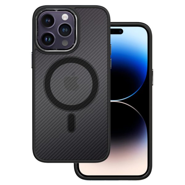 Tel Protect Magnetic Carbon Case for Iphone 14 Black-green