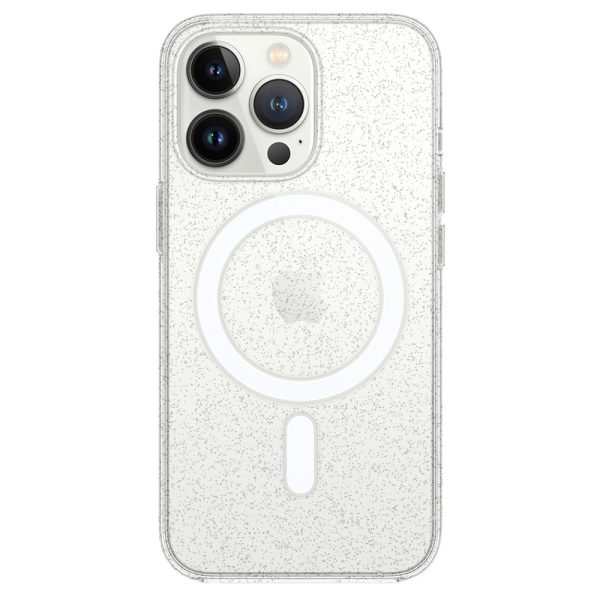 TEL PROTECT MagSilicone Clear Case for Iphone 15 Pro Max Glitter