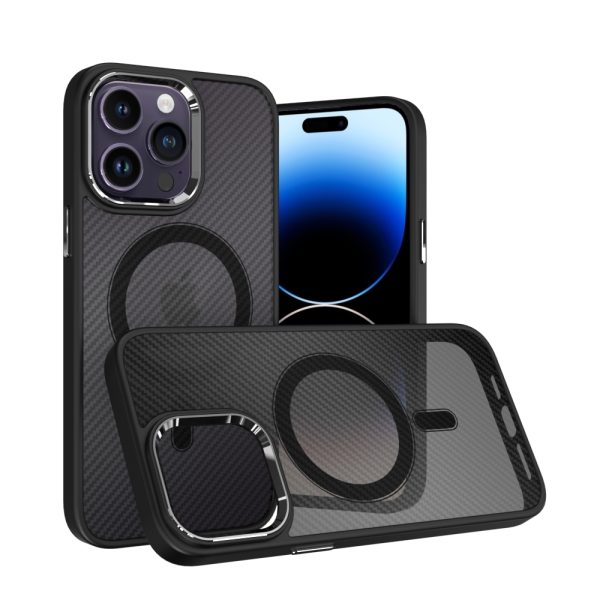 Tel Protect Magnetic Carbon Case for Iphone 15 Plus Black
