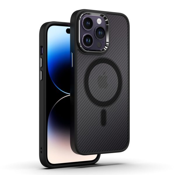 Tel Protect Magnetic Carbon Case for Iphone 15 Pro Black