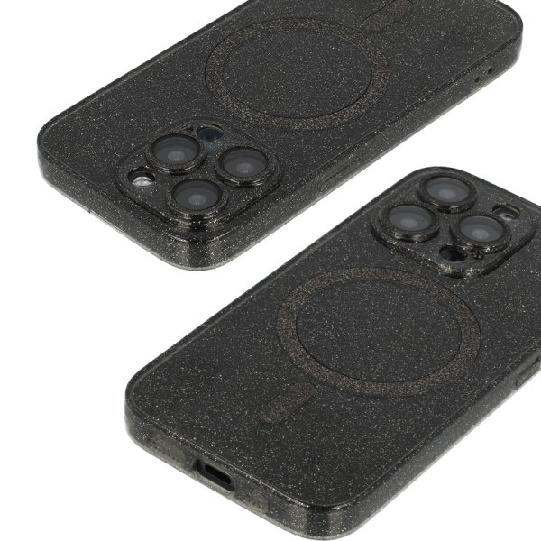 Glitter Magsafe Case for Iphone 11 black clear