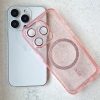 Glitter Magsafe Case for Iphone 15 Pro Max pink clear