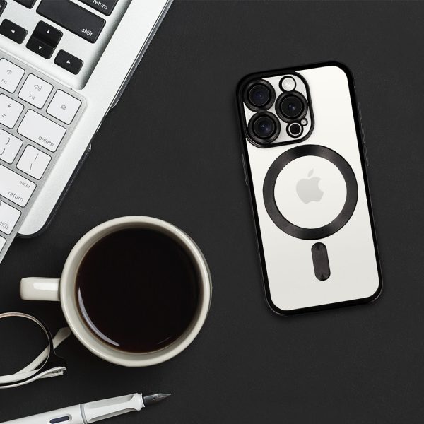 Metallic Magsafe Case for Iphone 15 Pro Black