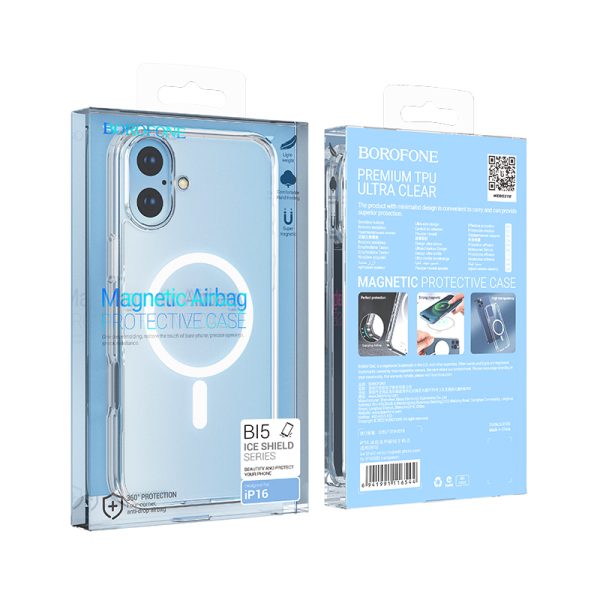 Borofone Case BI5 Ice Shield Magnetic Iphone 16 transparent