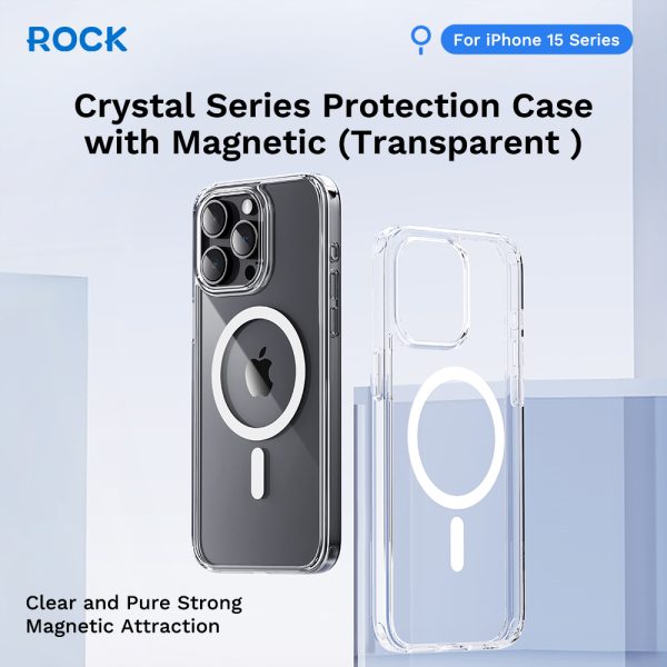 Rock Crystal Series Magnetic Case for Iphone 16 Pro Max transparent