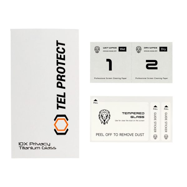 Tempered glass Tel Protect 10X Privacy Titanium for Samsung Galaxy S25 Ultra (with fingerprint unlock)