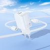 Borofone Wall charger BN29 Fuente - USB + Type C - QC 3.0 PD 30W with Type C to Lightning cable white
