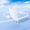 Borofone Wall charger BN29 Fuente - USB + Type C - QC 3.0 PD 30W with Type C to Type C cable white