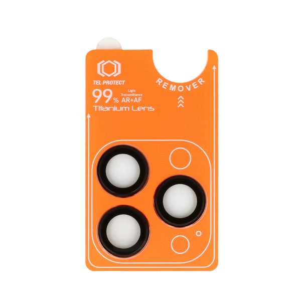 Tempered glass Tel Protect Titanium Lens 99% AR on camera for Iphone 15 Pro/15 Pro Max black