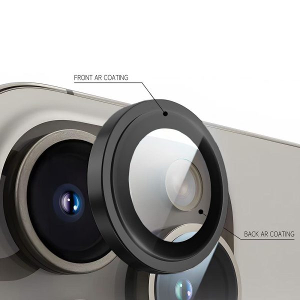 Tempered glass Tel Protect Titanium Lens 99% AR on camera for Iphone 15 Pro/15 Pro Max black