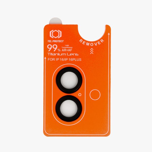 Tempered glass Tel Protect Titanium Lens 99% AR on camera for Iphone 16/16 Plus black