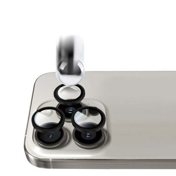Tempered glass Tel Protect Titanium Lens 99% AR on camera for Iphone 16/16 Plus black