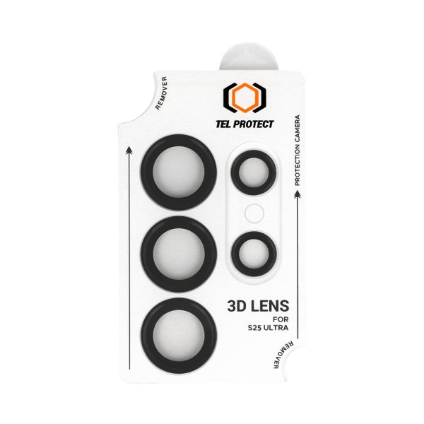 Tempered glass Tel Protect 3D Lens on camera for Samsung Galaxy S24 Ultra black