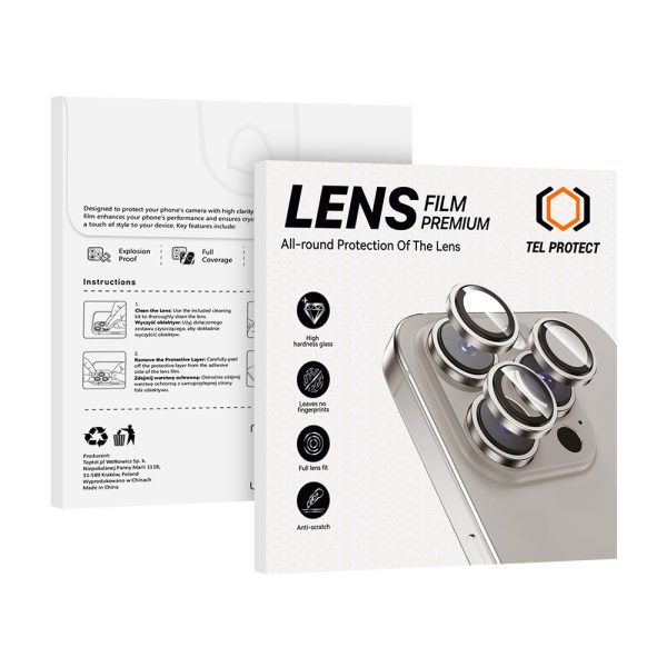 Tempered glass Tel Protect 3D Lens on camera for Iphone 13/13 Mini black