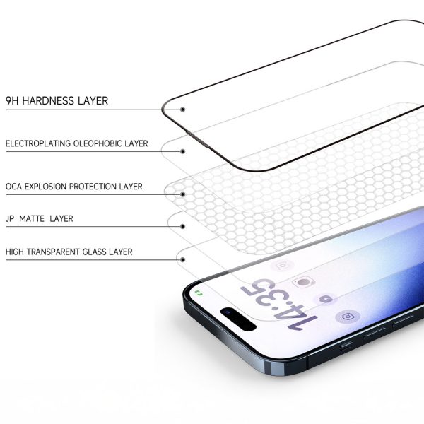 Tel Protect Full Glue 6D Matt Tempered Glass for Samsung Galaxy S24 Black (with fingerprint unlock)