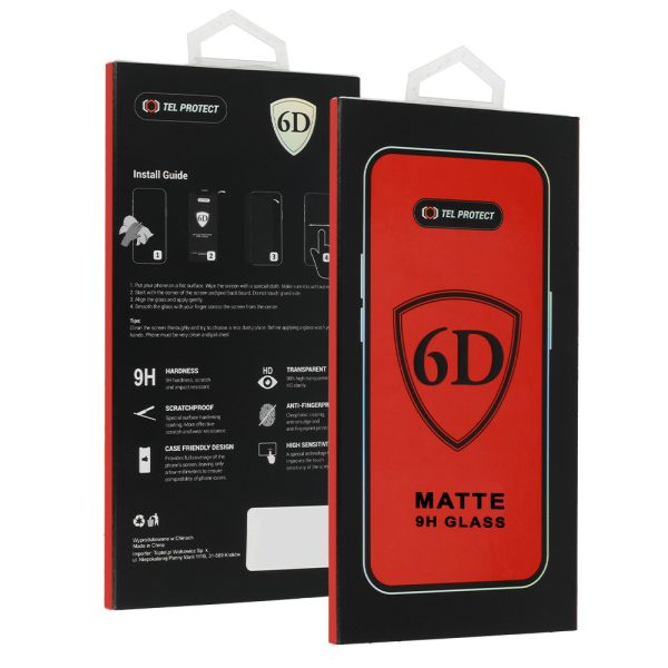 Tel Protect Full Glue 6D Matt Tempered Glass for Samsung Galaxy S24 Black (with fingerprint unlock)