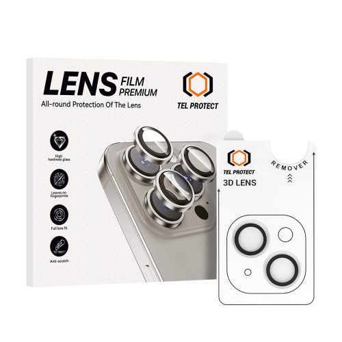 Tempered glass Tel Protect 3D Lens on camera for Iphone 13/13 Mini transparent