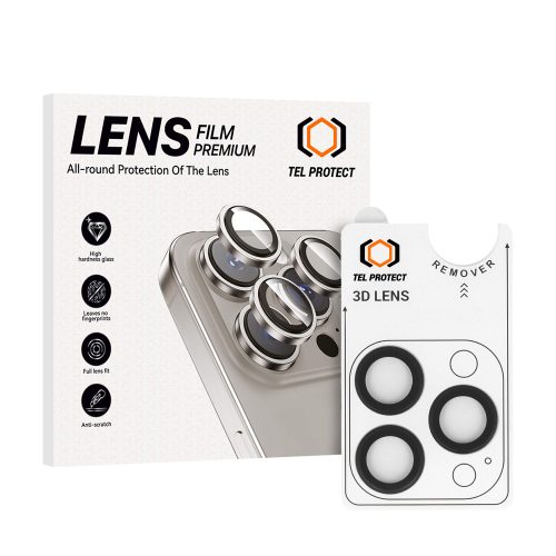 Tempered glass Tel Protect 3D Lens on camera for Iphone 14 Pro/14 Pro Max black