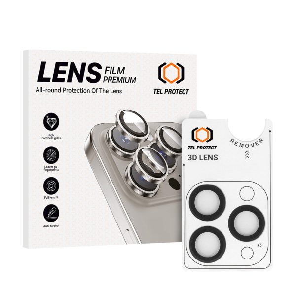Tempered glass Tel Protect 3D Lens on camera for Iphone 14 Pro/14 Pro Max black