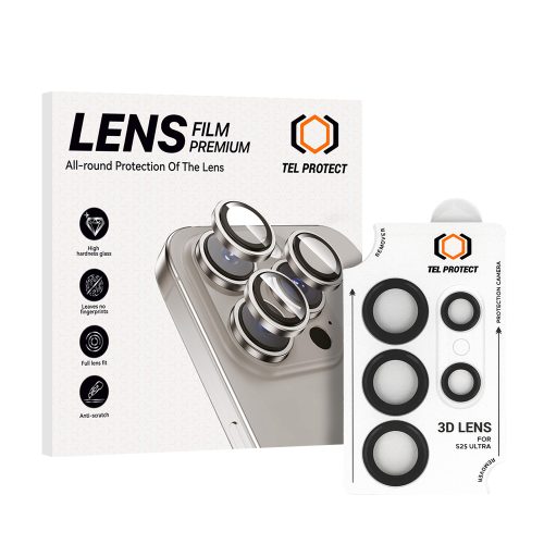 Tempered glass Tel Protect 3D Lens on camera for Samsung Galaxy S24 Ultra black