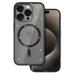 Glitter Magsafe Case for Iphone 15 black clear