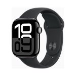 Apple Watch (Series 10 2024) Gps 42mm Aluminium Jet Black Case με Sport Band S/M Black EU