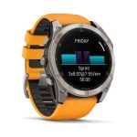 Garmin Watch Fenix 8 AMOLED Sapphire 51mm Titanium/Graphite με λουράκι Spark Orange EU