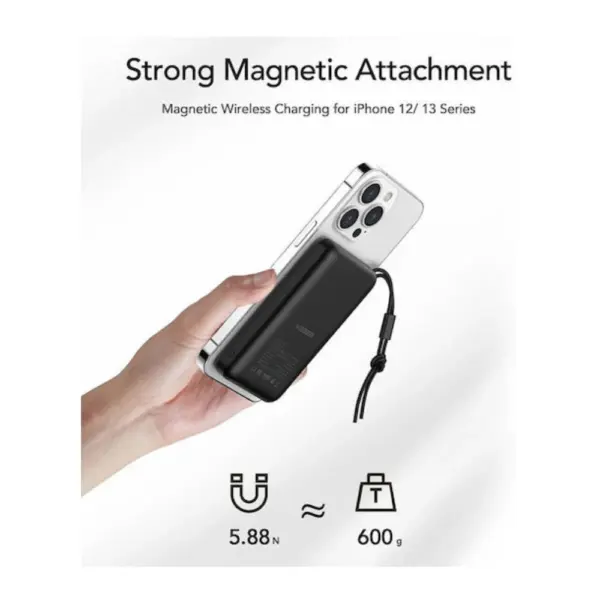 veger w1151 (3) Power Bank Veger MagOn Magnetic 10000mAh 20W με Θύρα USB-A και Θύρα USB-C PD / QC 3.0 Black