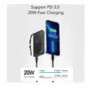 veger w1151 (6) Power Bank Veger MagOn Magnetic 10000mAh 20W με Θύρα USB-A και Θύρα USB-C PD / QC 3.0 Black