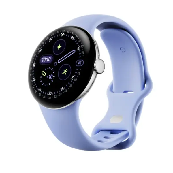 google pixel watch 4 purple (3) Google Pixel Watch 4 41mm Silver (Purple Strap)