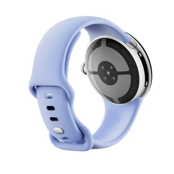 google pixel watch 4 purple (4) Google Pixel Watch 4 41mm Silver (Purple Strap)