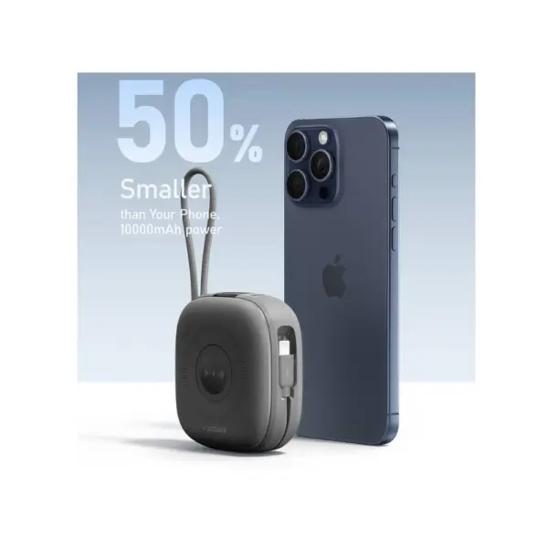 Power Bank Veger MagCore 3in1 W1185 10000mAh PD20W Wireless Charging  for Apple iPhone, Watch & AirPods - Grey