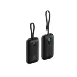 Power Bank Veger K1 10000mAh 35W PD Digital Display  With Built In Lightning & USB-C Cable Black