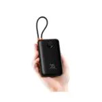 Power Bank Veger K2 20000mAh 35W PD Digital Display  With Built In Lightning & USB-C Cable Black